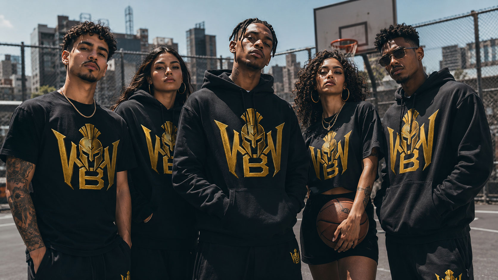 Warriors Blessings models in signature heavyweight apparel